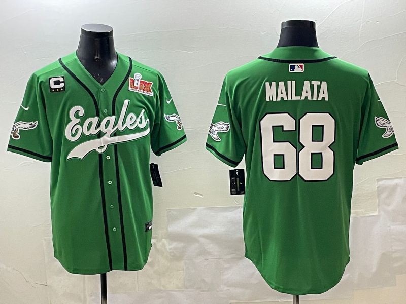 Men Philadelphia Eagles #68 Mailata Green three generations Jointly Name 2025 Nike Limited NFL Jersey style 9
